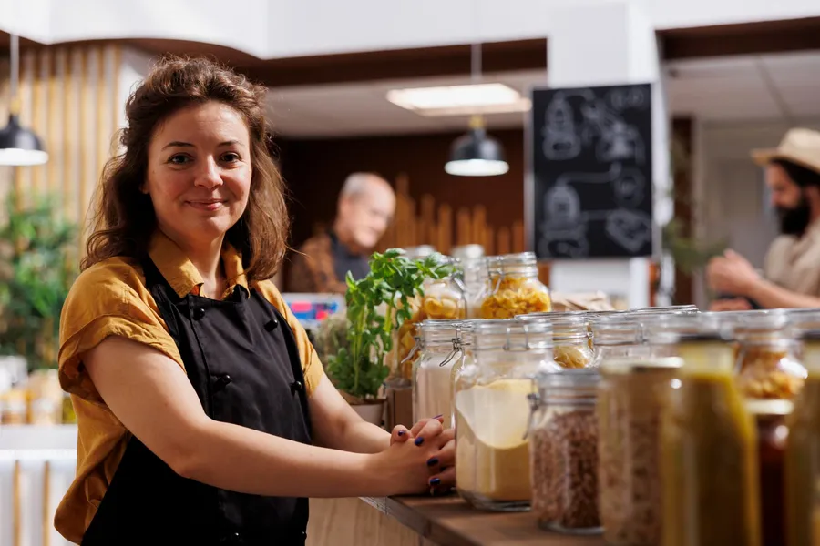 Comercio local de Madrid atendiendo a sus clientes